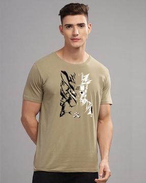 men graphic print regular fit round-neck t-shirt