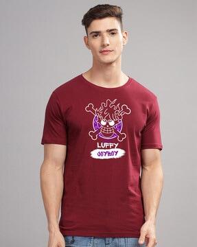 men graphic print regular fit round-neck t-shirt