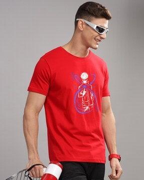 men graphic print regular fit round-neck t-shirt