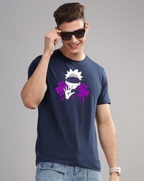 men graphic print regular fit round-neck t-shirt