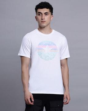 men graphic print regular fit round-neck t-shirt