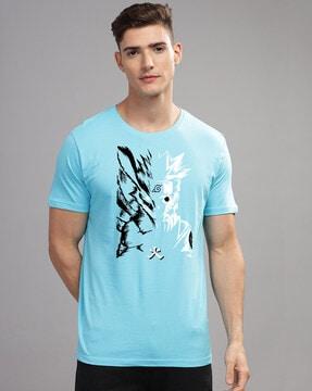 men graphic print regular fit round-neck t-shirt