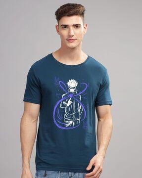 men graphic print regular fit round-neck t-shirt