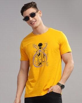 men graphic print regular fit round-neck t-shirt