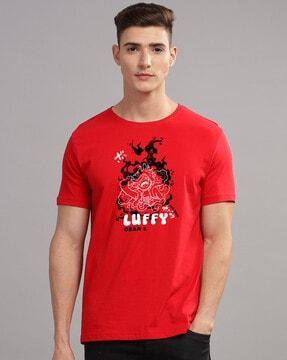 men graphic print regular fit round-neck t-shirt