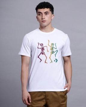 men graphic print regular fit round-neck t-shirt