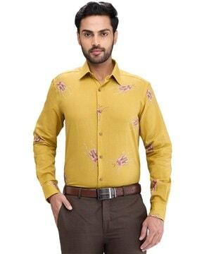 men graphic print regular fit shirt