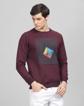 men graphic print regular fit sweatshirt