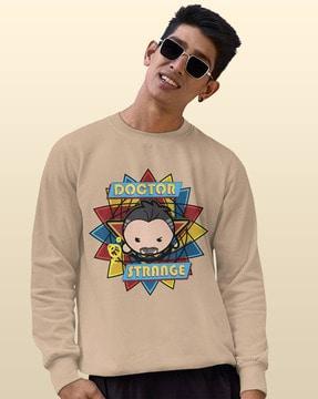 men graphic print regular fit sweatshirt