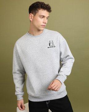 men graphic print relaxed fit sweatshirt