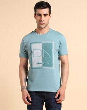 men graphic print slim fit crew-neck t-shirt