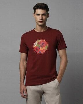 men graphic print slim fit crew-neck t-shirt