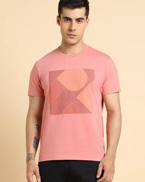 men graphic print slim fit crew-neck t-shirt