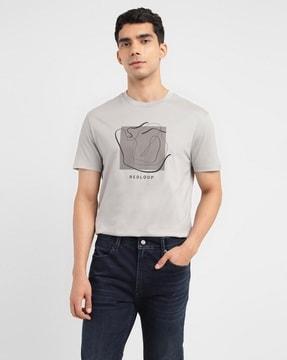 men graphic print slim fit crew-neck t-shirt