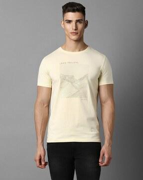 men graphic print slim fit crew-neck t-shirt