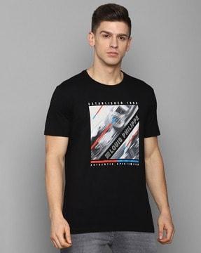 men graphic print slim fit crew-neck t-shirt