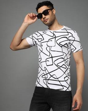 men graphic print slim fit crew-neck t-shirt