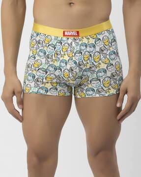 men graphic print trunk with elasticated waistband