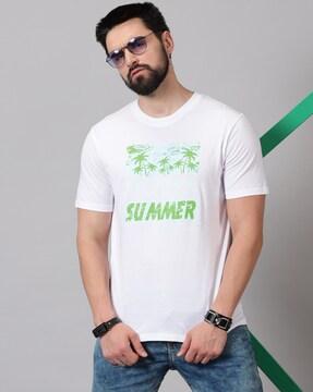 men graphic regular fit crew-neck t-shirt