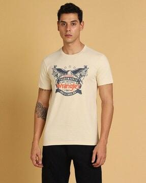 men graphic regular fit t-shirt with crew neck