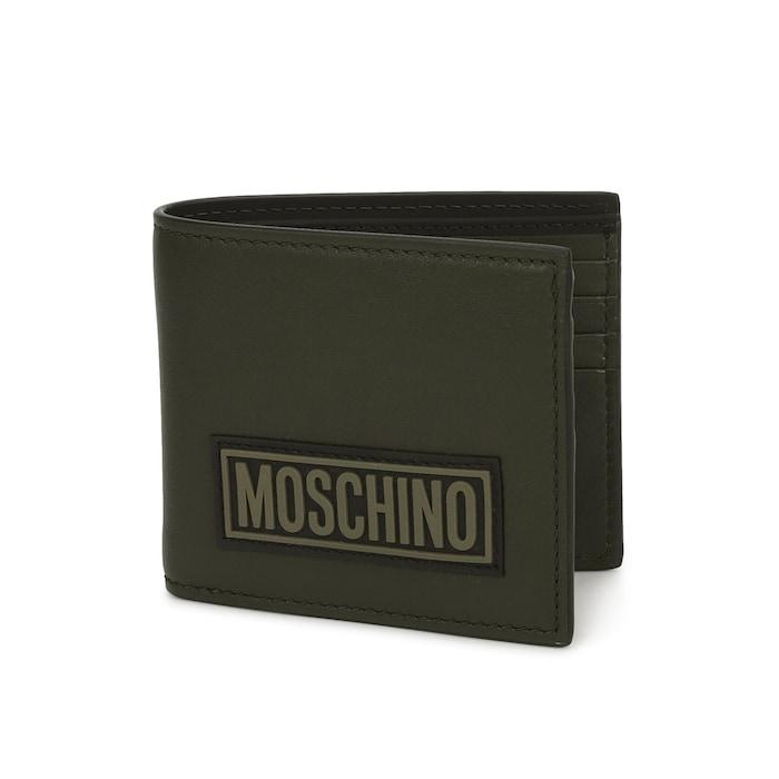 men green brand patch bi-fold wallet