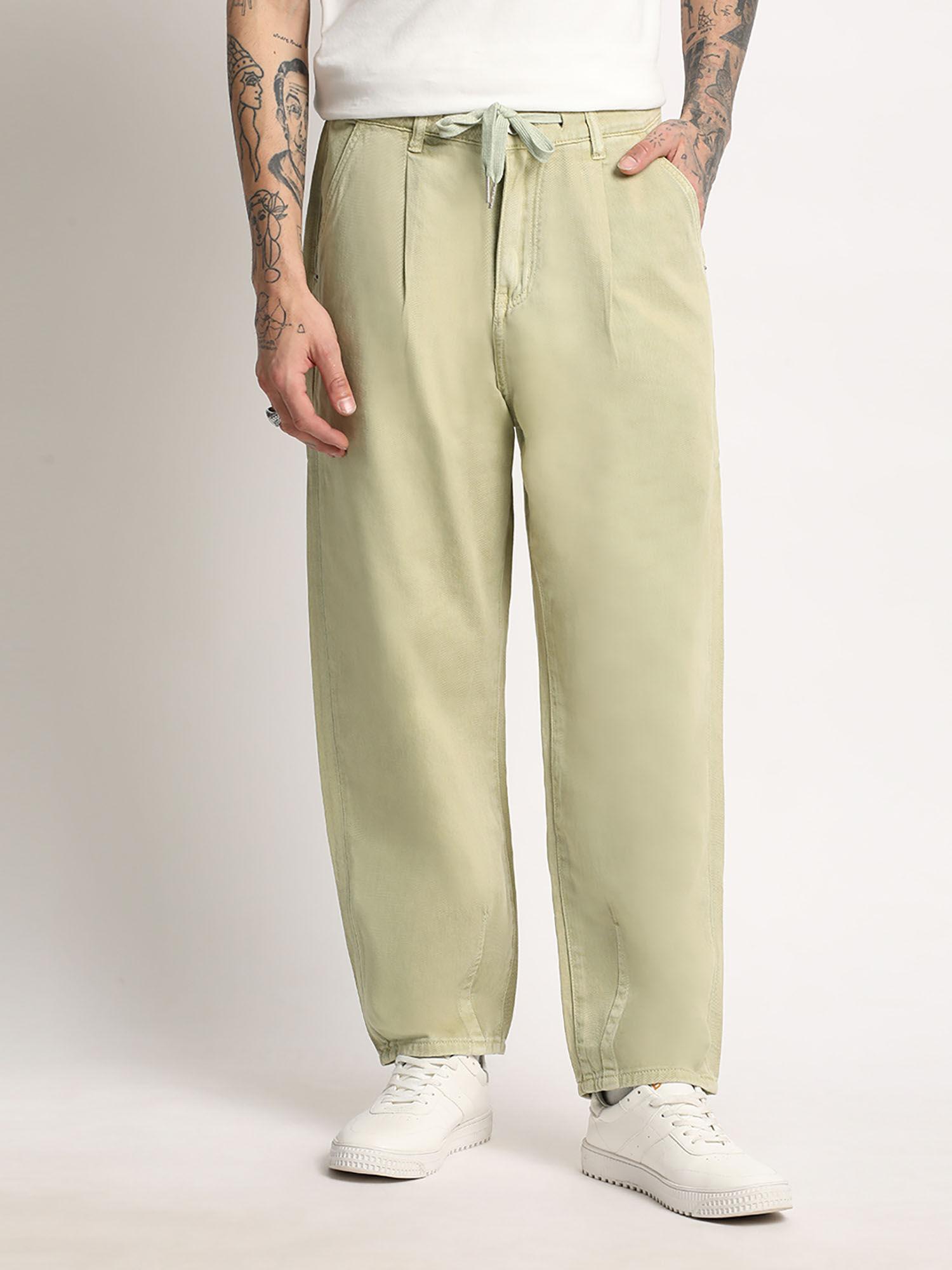 men green cotton straight fit jean