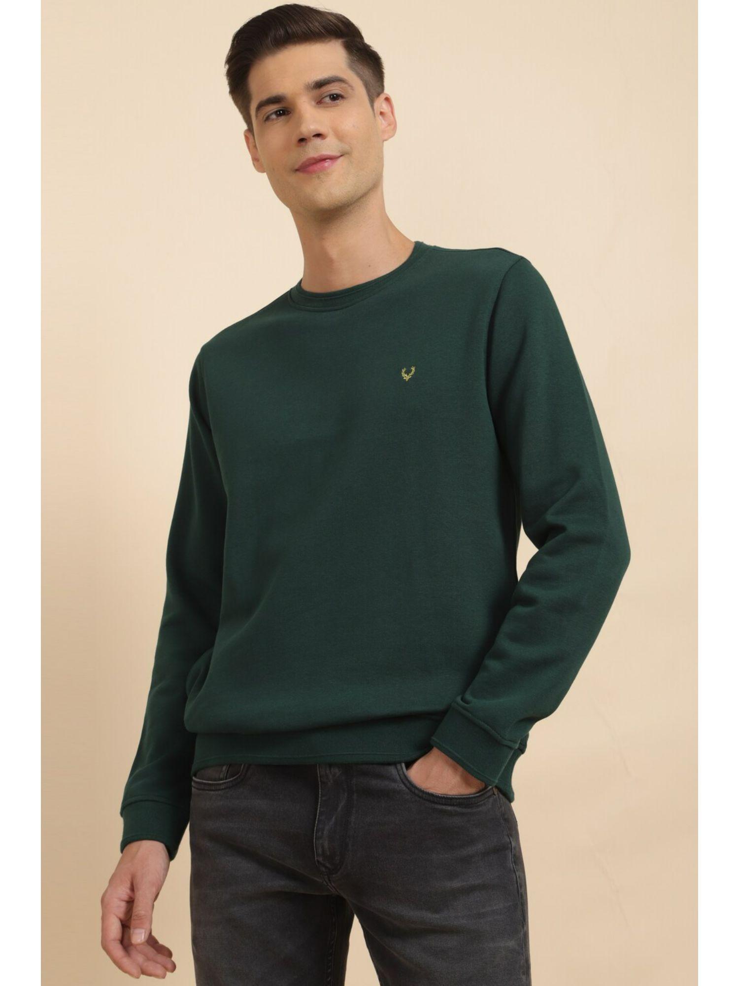 men green crew neck full sleeves casual sweatshirt