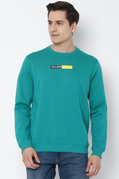 men green crew neck full sleeves casual sweatshirt