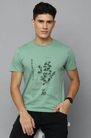 men green graphic print crew neck t-shirt