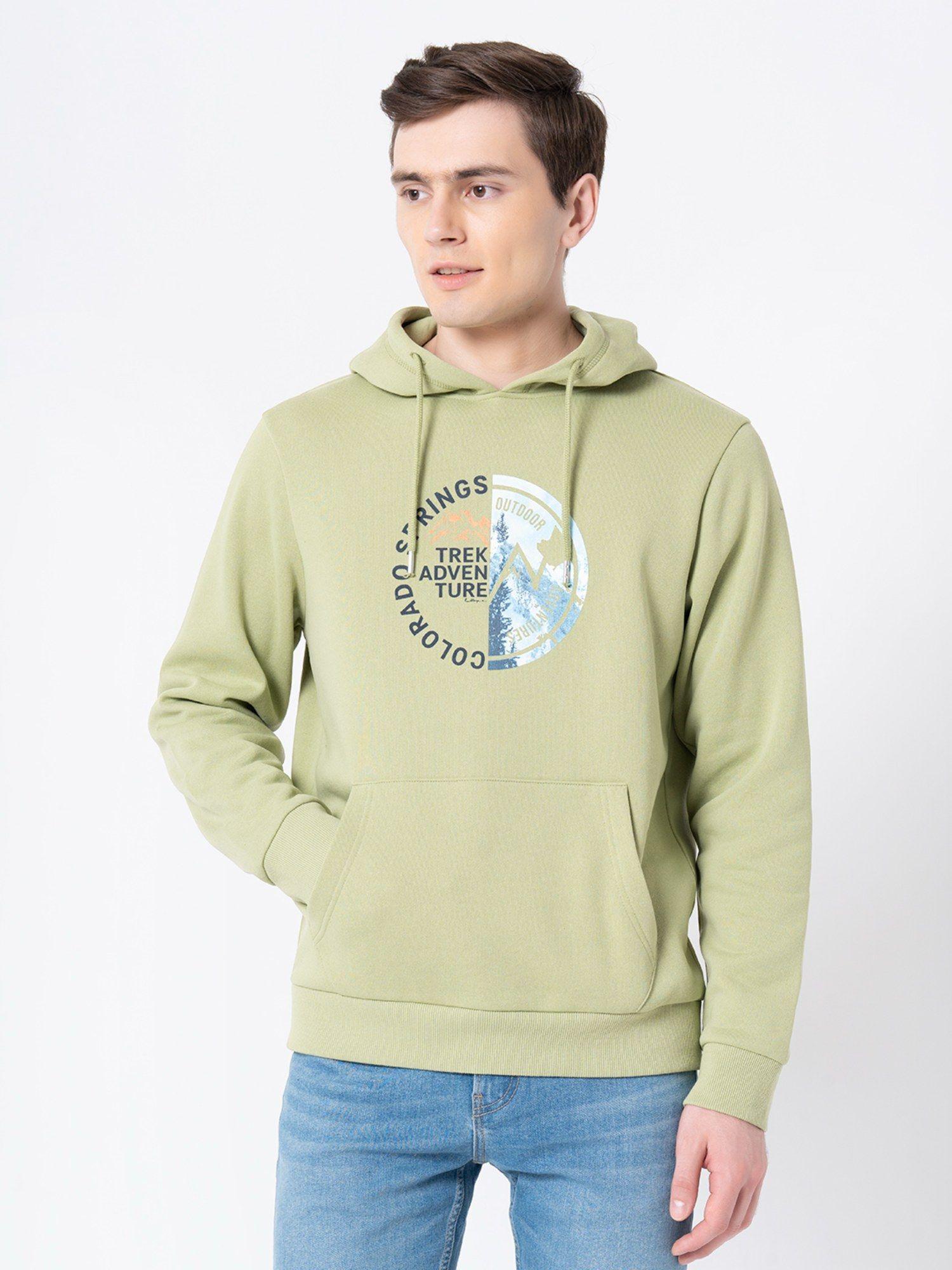 men green graphic print hoodie