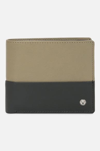men green patterned genuine leather wallet