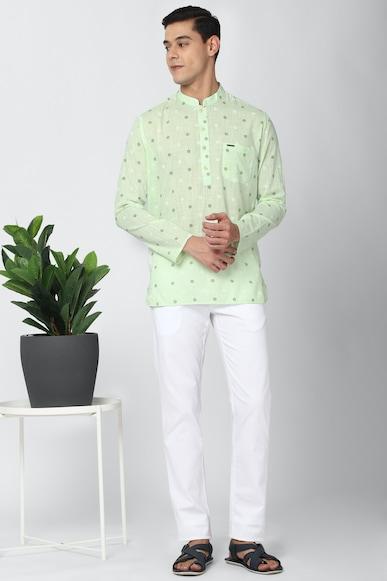 men green print casual kurta