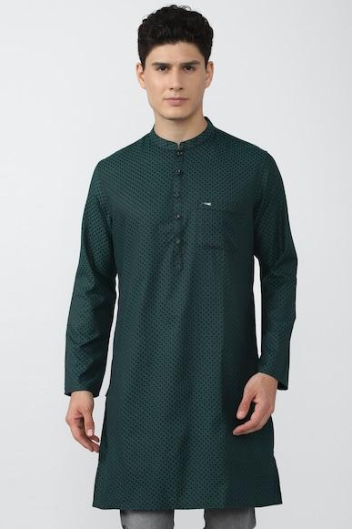 men green print casual kurta