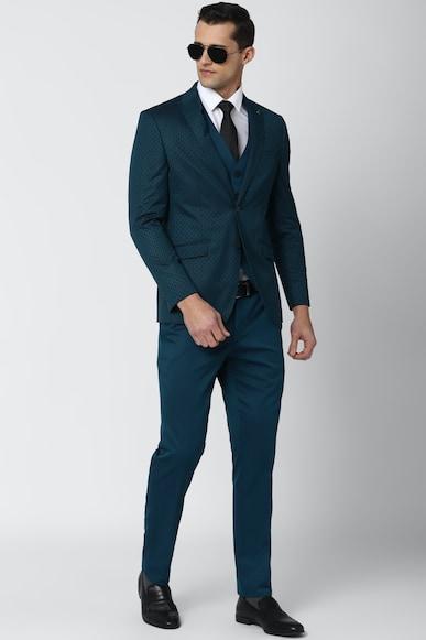 men green print slim fit wedding three piece suit