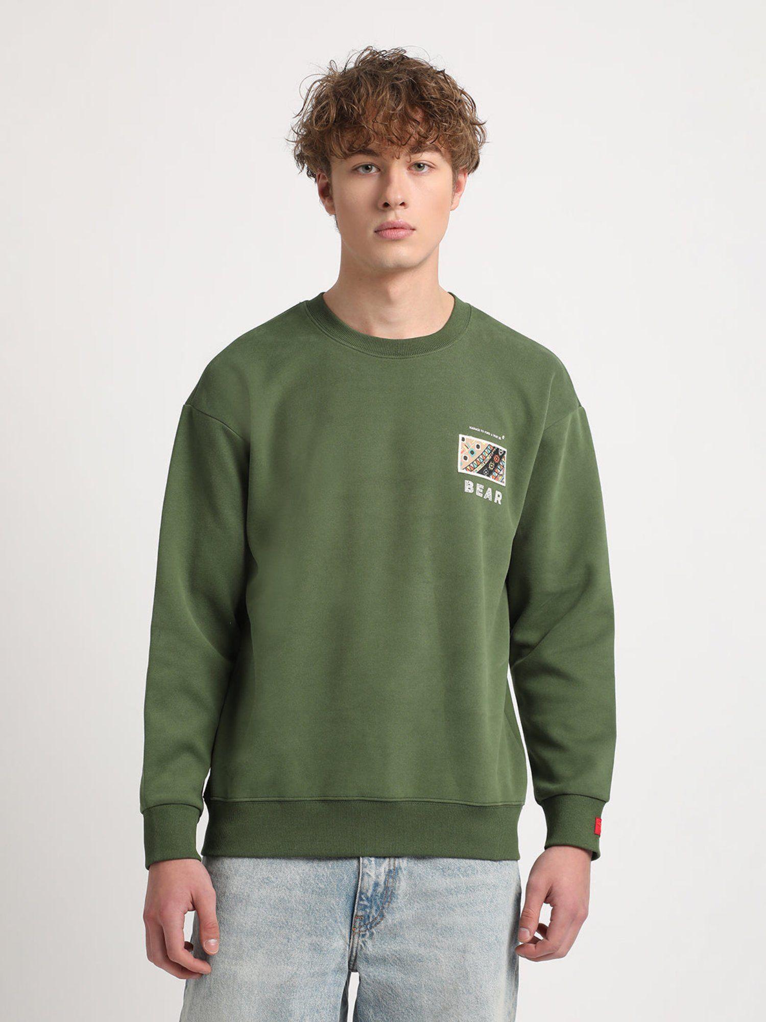 men green printed relaxed fit sweatshirt