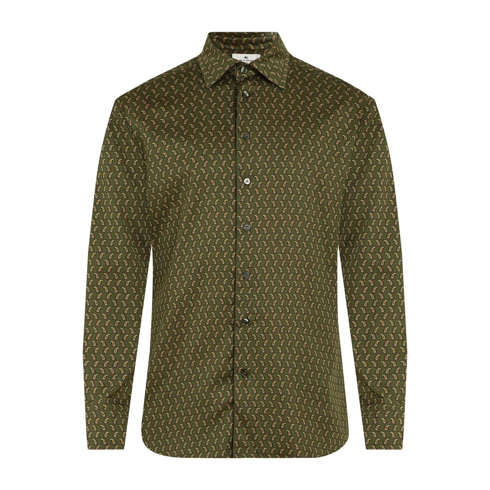 men green prints formal shirts