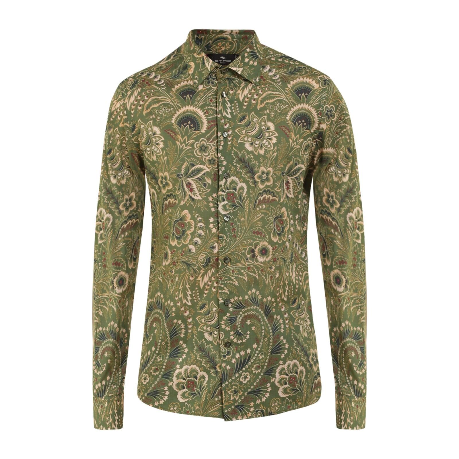 men green prints formal shirts