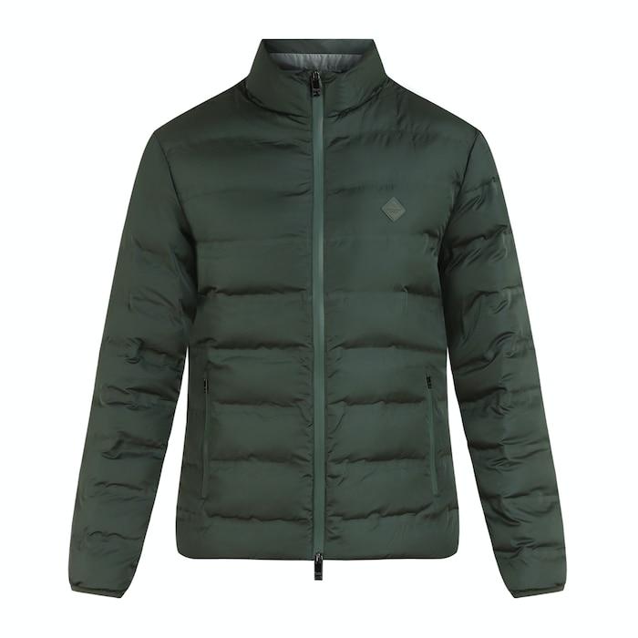 men green quilted chest patch jacket