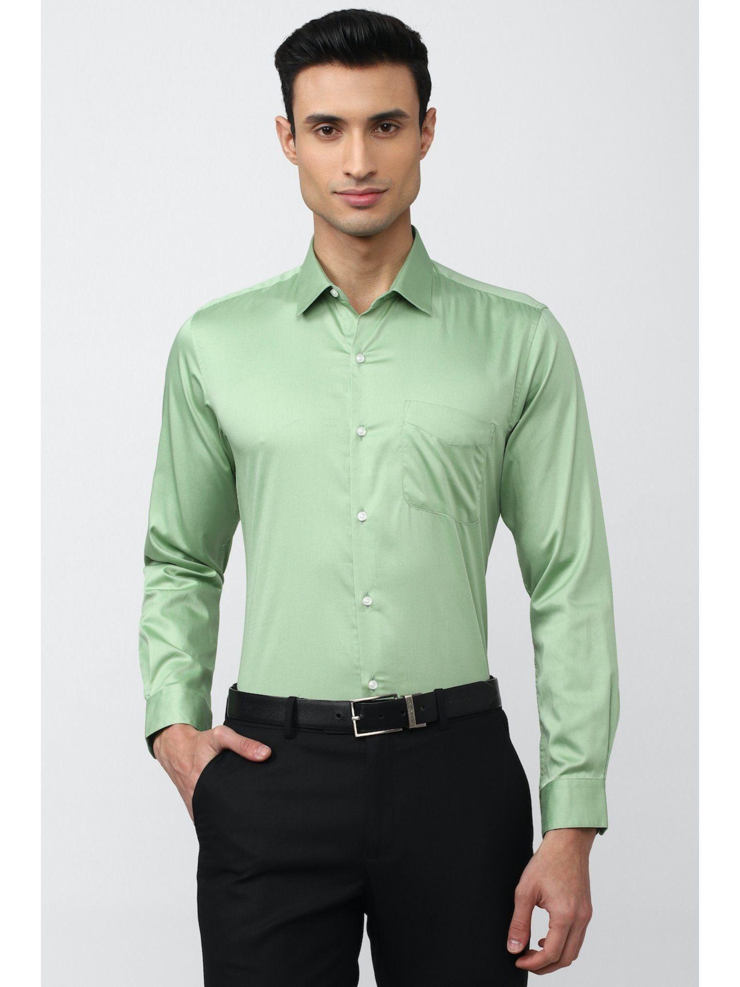 men green regular fit formal shirt