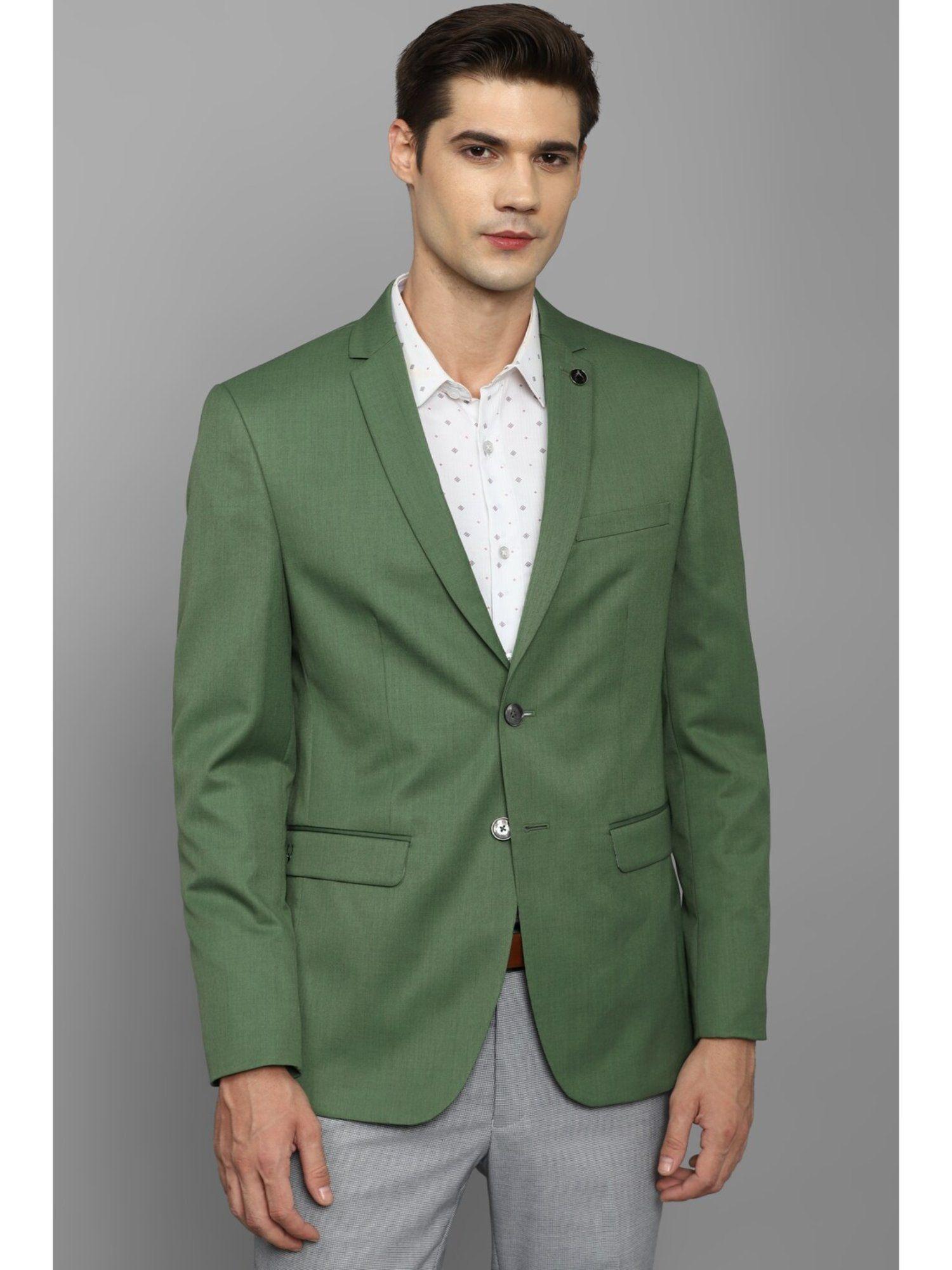 men green slim fit textured formal blazer