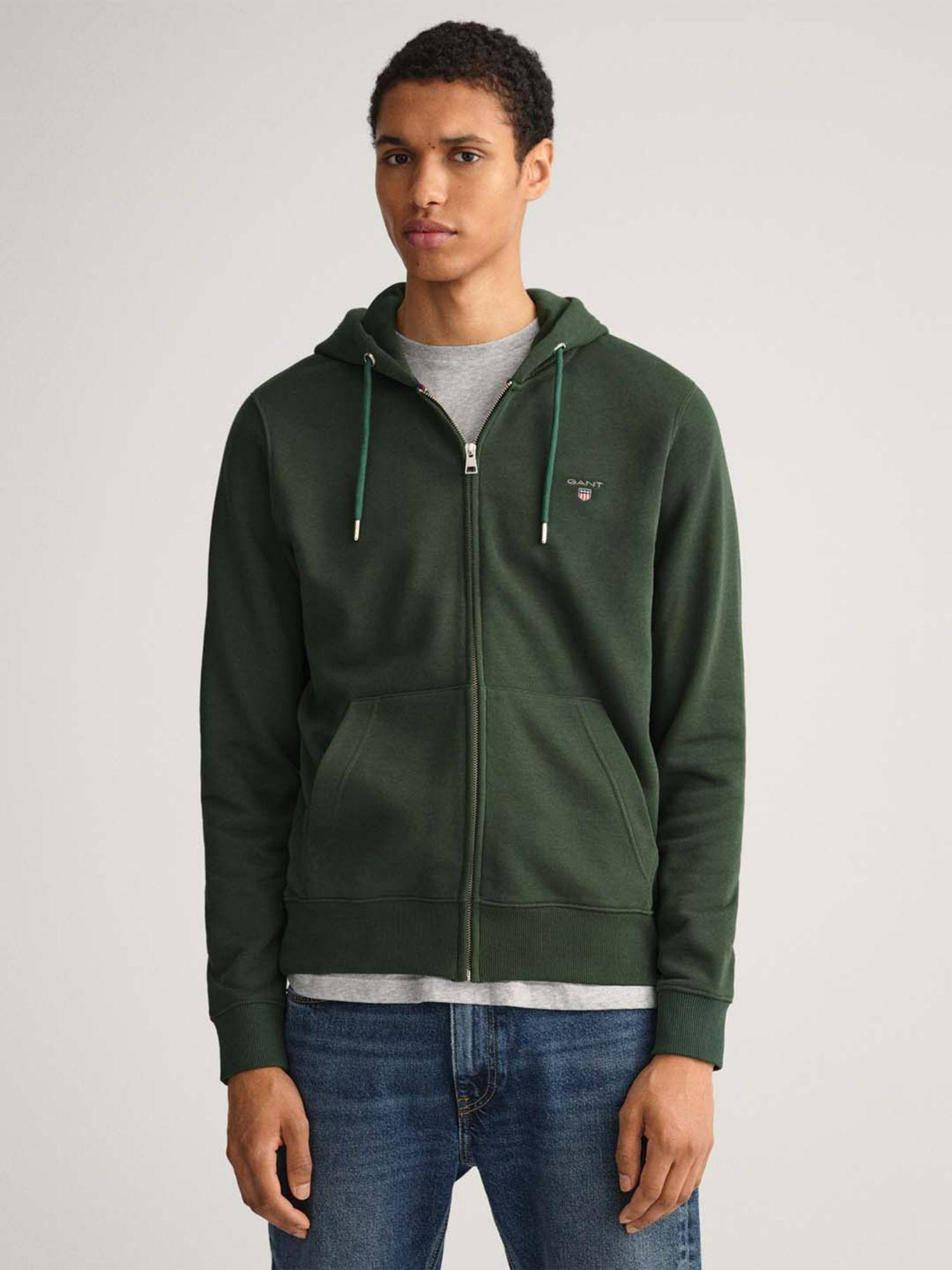 men green solid regular fit sweatshirt