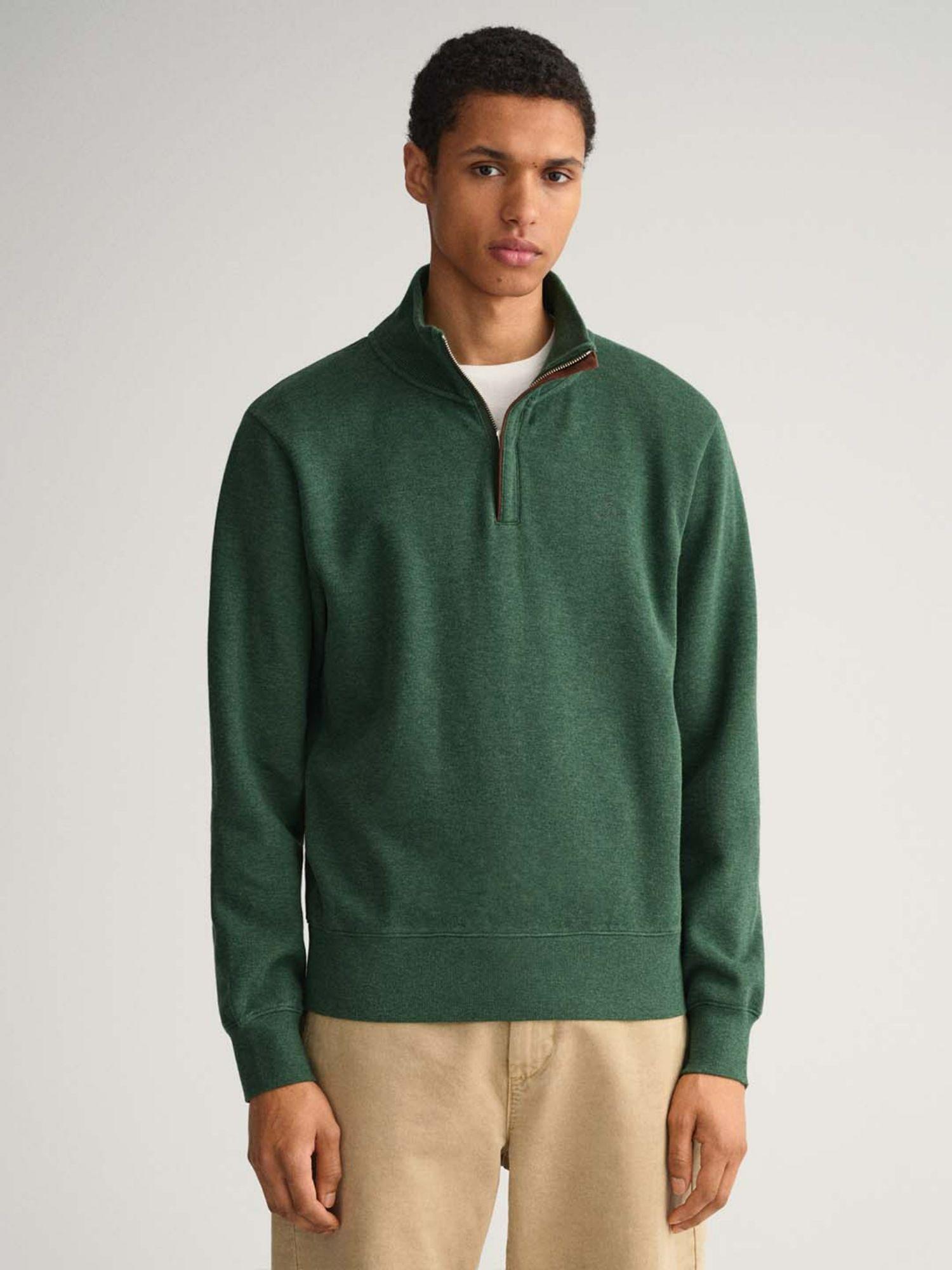 men green solid regular fit sweatshirt