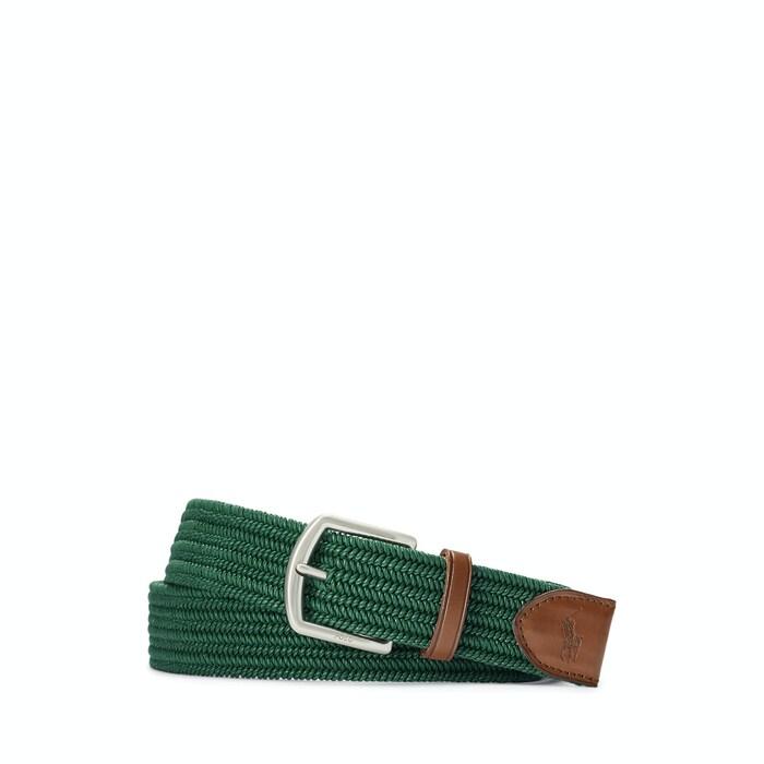 men green stretch waxed cotton belt