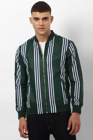 men green stripe casual jacket