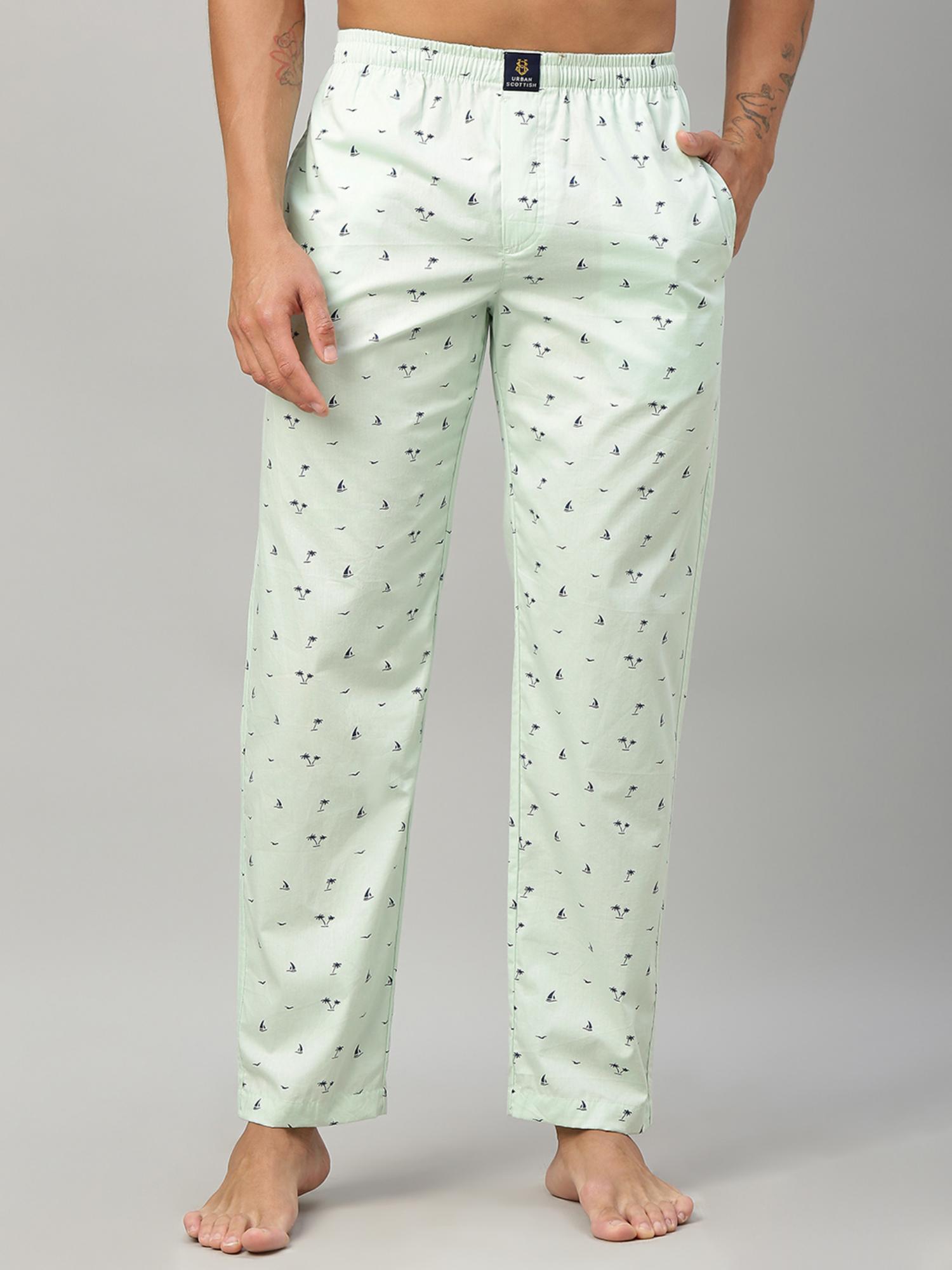 men green stylish print and convenient side pockets lounge pant