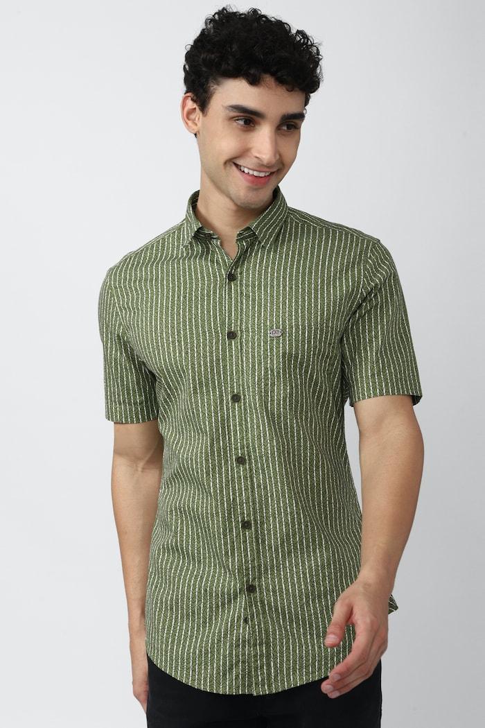 men green super slim fit casual shirts
