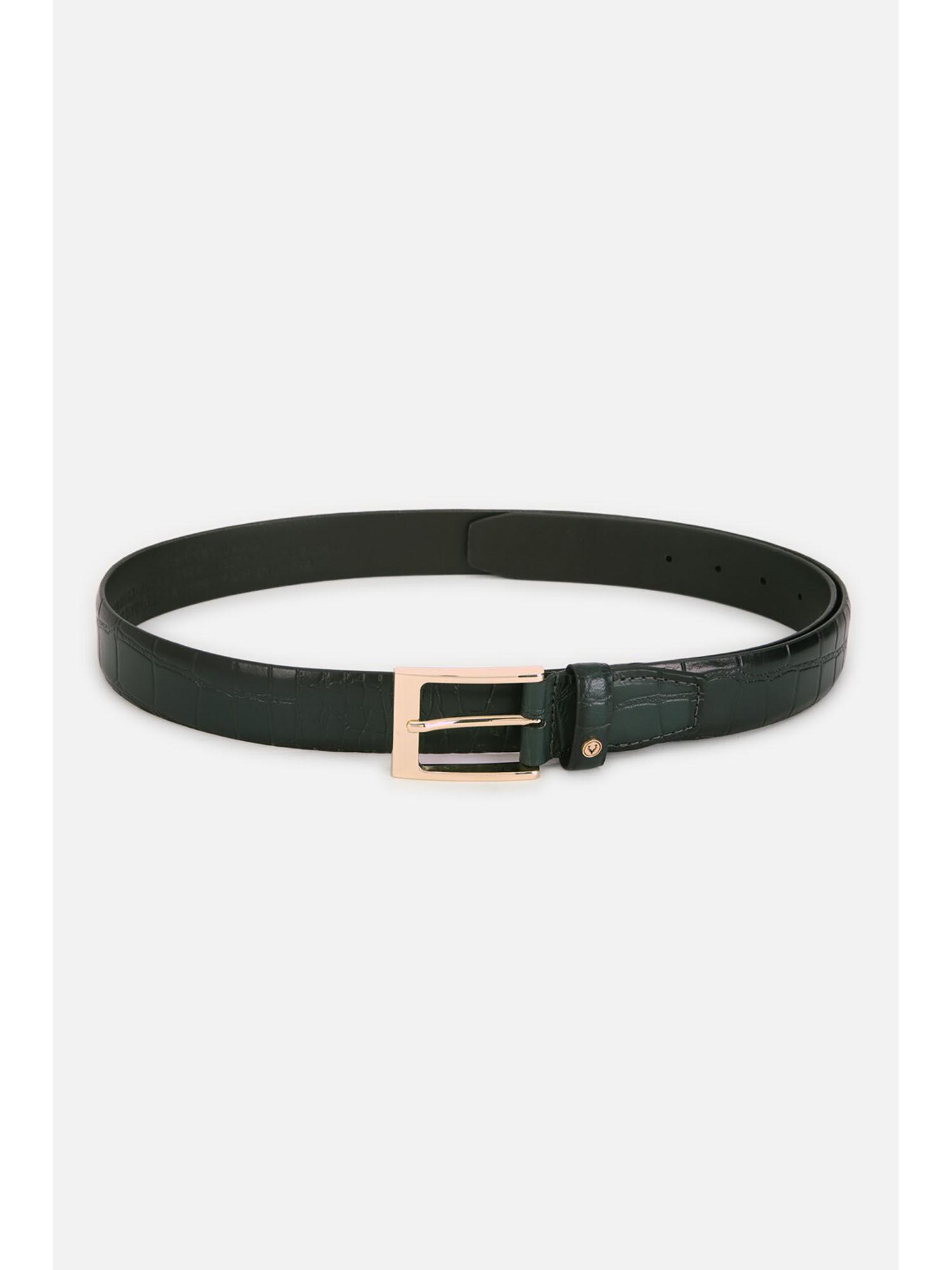 men green textured casual belt