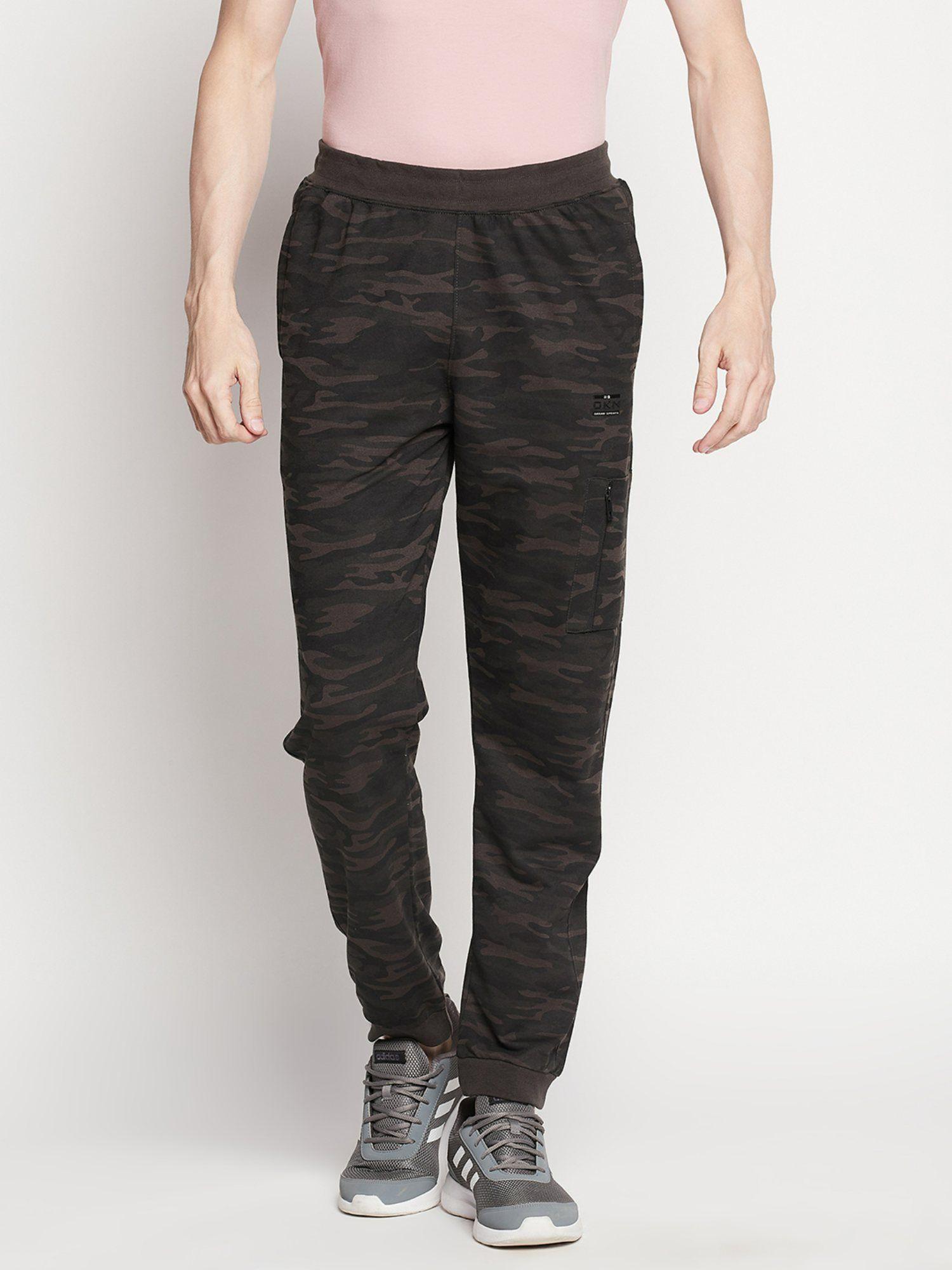 men grey camouflage cotton jogger pants