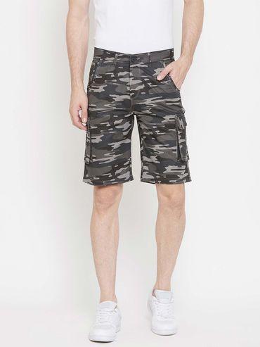 men grey camouflage shorts