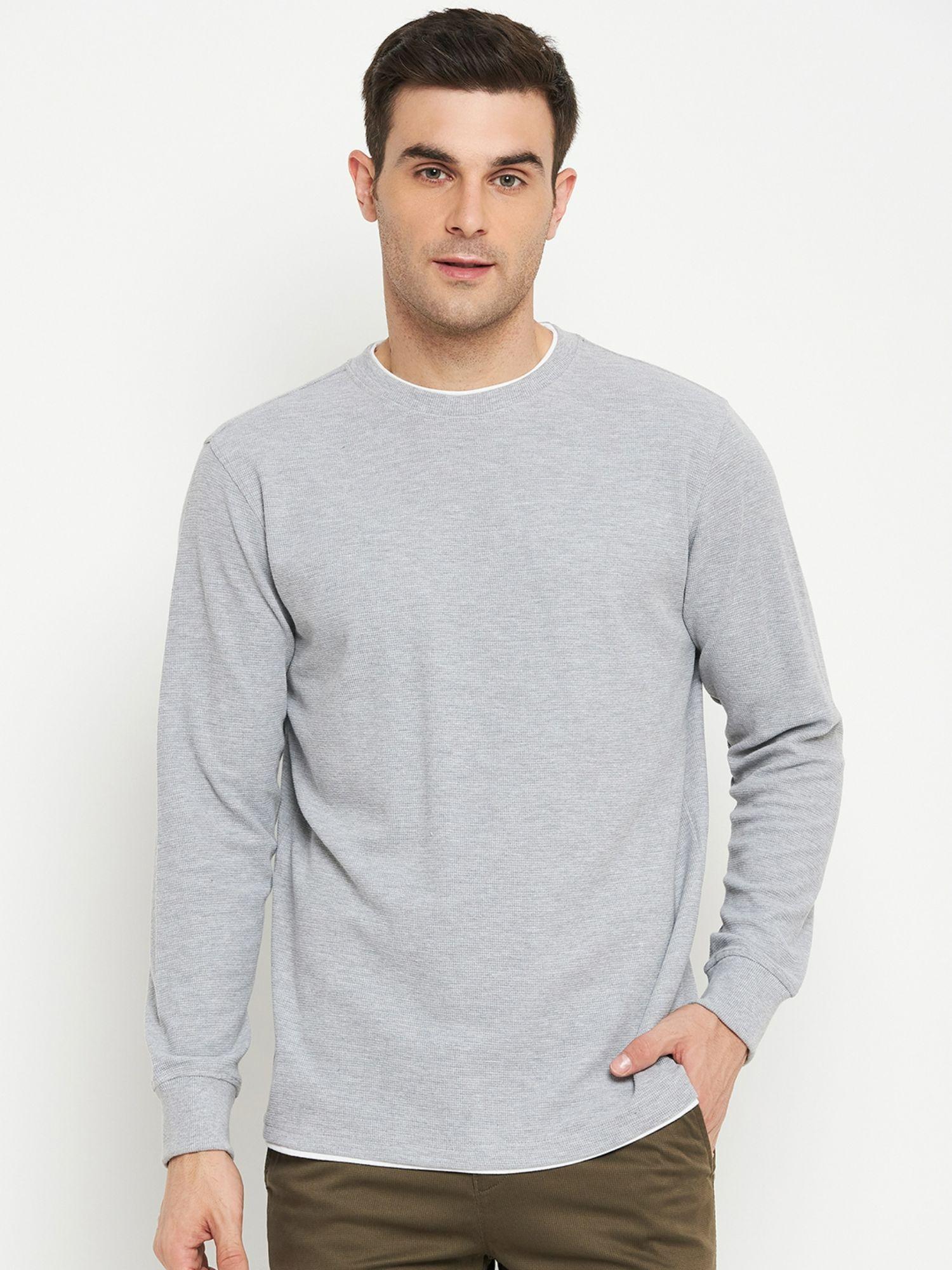 men grey casual sweatshirt